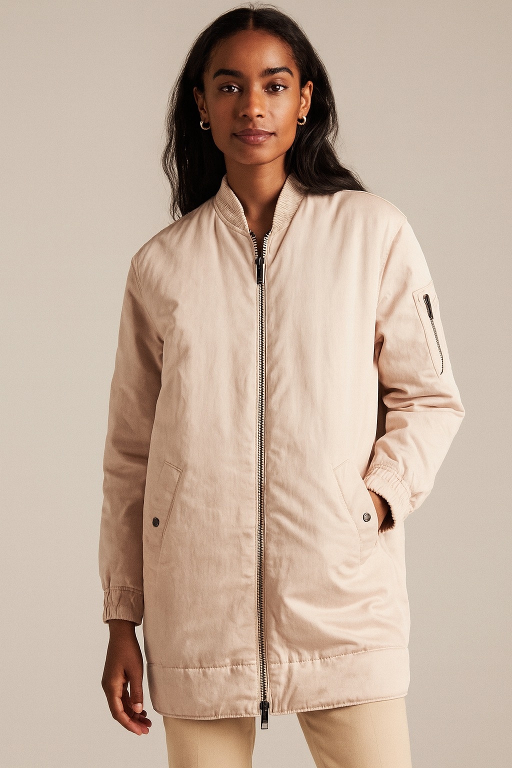 Banana Republic Oversized Flight Jacket Pink Blush